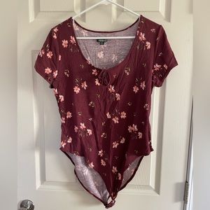 *NEVER WORN* Wild Fable Maroon Floral Bodysuit, XXL